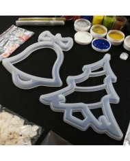 Yılbaşı Süsleme Reçine Epoksi Seti - Boya Seçmeli  - A131 1. Boya Rengi Seçiniz Lacivert 2. Boya Rengi Seçiniz Mor