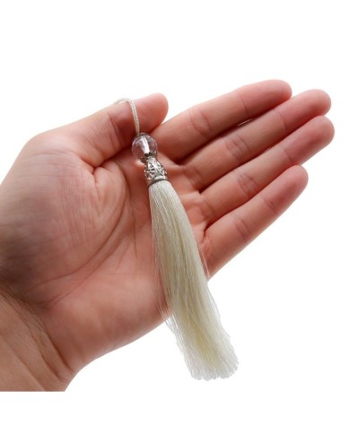 50 ADET - BONCUKLU PÜSKÜL BEYAZ - 10 CM - G