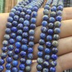 İpe Dizili Doğal Taş Boncuk - Lapis Lazuli - 8mm