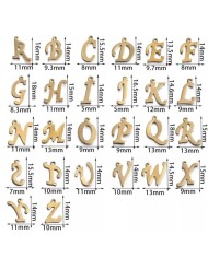 5 adet - Mini Harfler - Metal Kaplama Kulplu Gold  - A