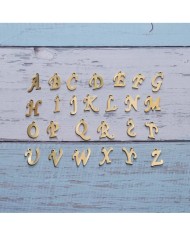 5 adet - Mini Harfler - Metal Kaplama Kulplu Gold  - A