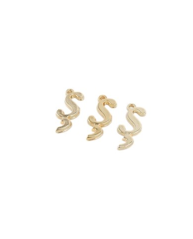 5 ADET - MİNİ HARFLER - METAL KAPLAMA KULPLU GOLD - Ş