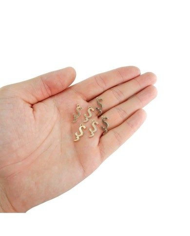 5 ADET - MİNİ HARFLER - METAL KAPLAMA KULPLU GOLD - Ş