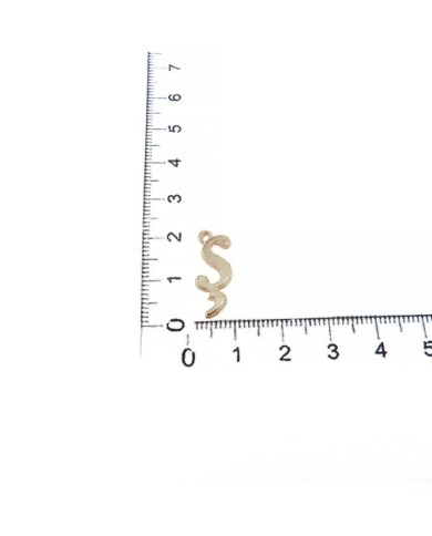 5 ADET - MİNİ HARFLER - METAL KAPLAMA KULPLU GOLD - Ş