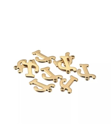 5 ADET - MİNİ HARFLER - METAL KAPLAMA KULPLU GOLD - T