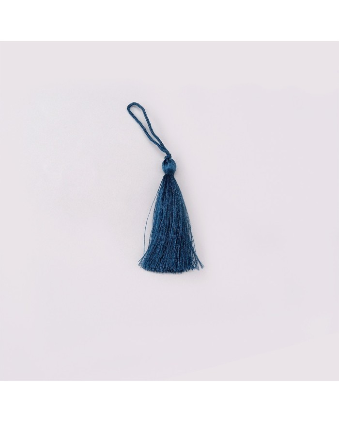 10 ADET - İPEK PÜSKÜL 7-8 CM - SAKS MAVİ