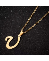 5 ADET - MİNİ HARFLER - METAL KAPLAMA KULPLU GOLD - U