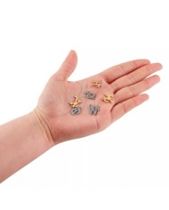 5 ADET - MİNİ HARFLER - METAL KAPLAMA KULPLU GOLD - U