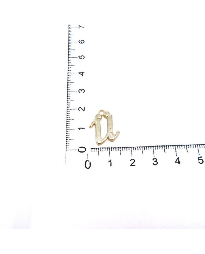 5 ADET - MİNİ HARFLER - METAL KAPLAMA KULPLU GOLD - Ü