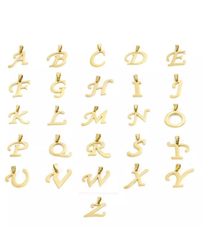 5 ADET - MİNİ HARFLER - METAL KAPLAMA KULPLU GOLD - V