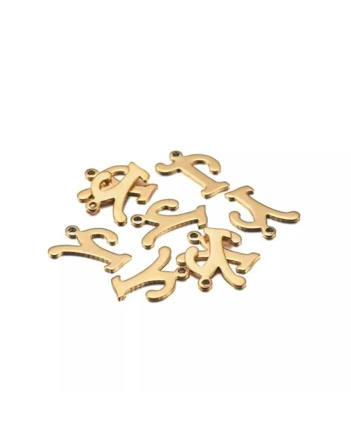 5 ADET - MİNİ HARFLER - METAL KAPLAMA KULPLU GOLD - Y