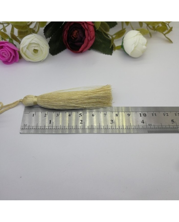 50 Adet - 7-8 cm İpek Püskül - Açık Sarı