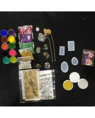 Anahtarlık ve Takı Reçine Epoksi Seti - Boya Seçmeli  - A23 1. Boya Rengi Seçiniz Mor 2. Boya Rengi Seçiniz Turkuaz