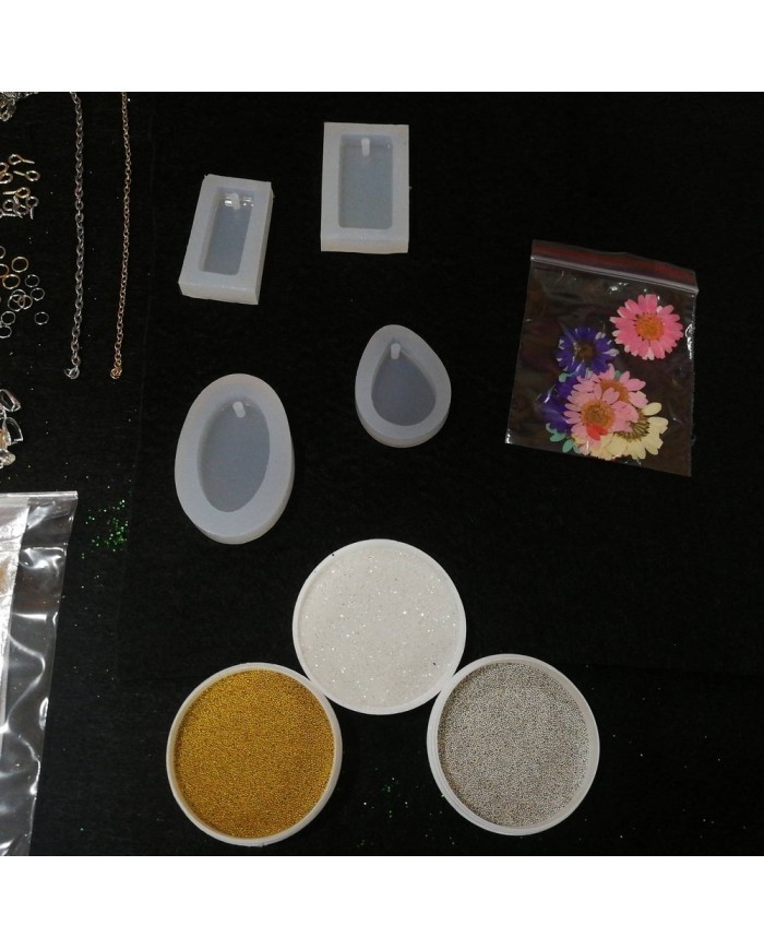 Anahtarlık ve Takı Reçine Epoksi Seti - Boya Seçmeli  - A23 1. Boya Rengi Seçiniz Mor 2. Boya Rengi Seçiniz Turkuaz