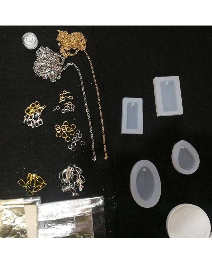 Anahtarlık ve Takı Reçine Epoksi Seti - Boya Seçmeli  - A23 1. Boya Rengi Seçiniz Mor 2. Boya Rengi Seçiniz Turkuaz