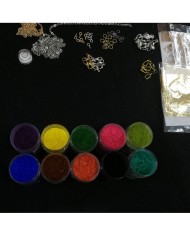 Anahtarlık ve Takı Reçine Epoksi Seti - Boya Seçmeli  - A23 1. Boya Rengi Seçiniz Mor 2. Boya Rengi Seçiniz Turkuaz