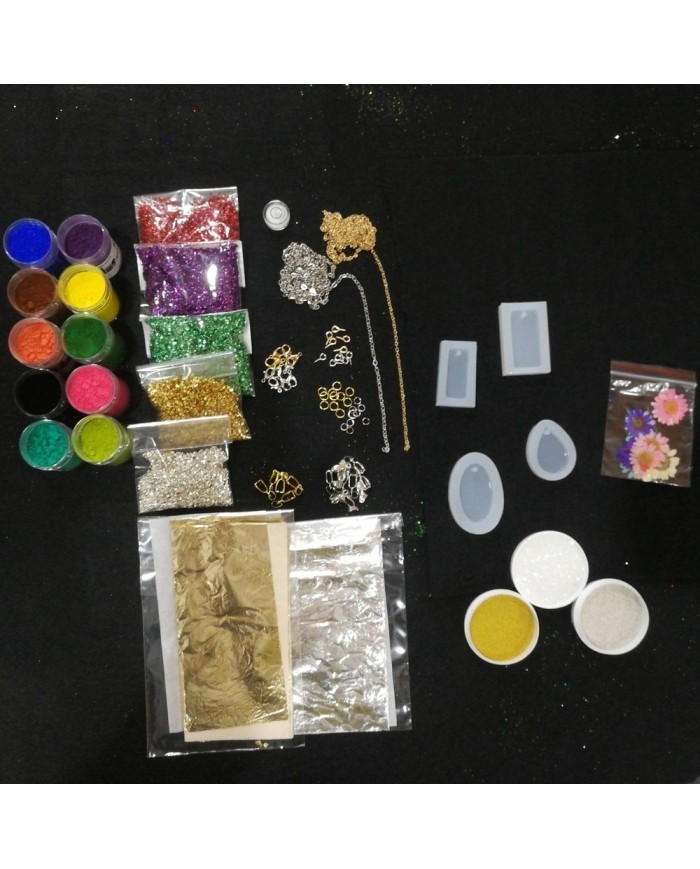 Anahtarlık ve Takı Reçine Epoksi Seti - Boya Seçmeli  - A23 1. Boya Rengi Seçiniz Pembe 2. Boya Rengi Seçiniz Turkuaz