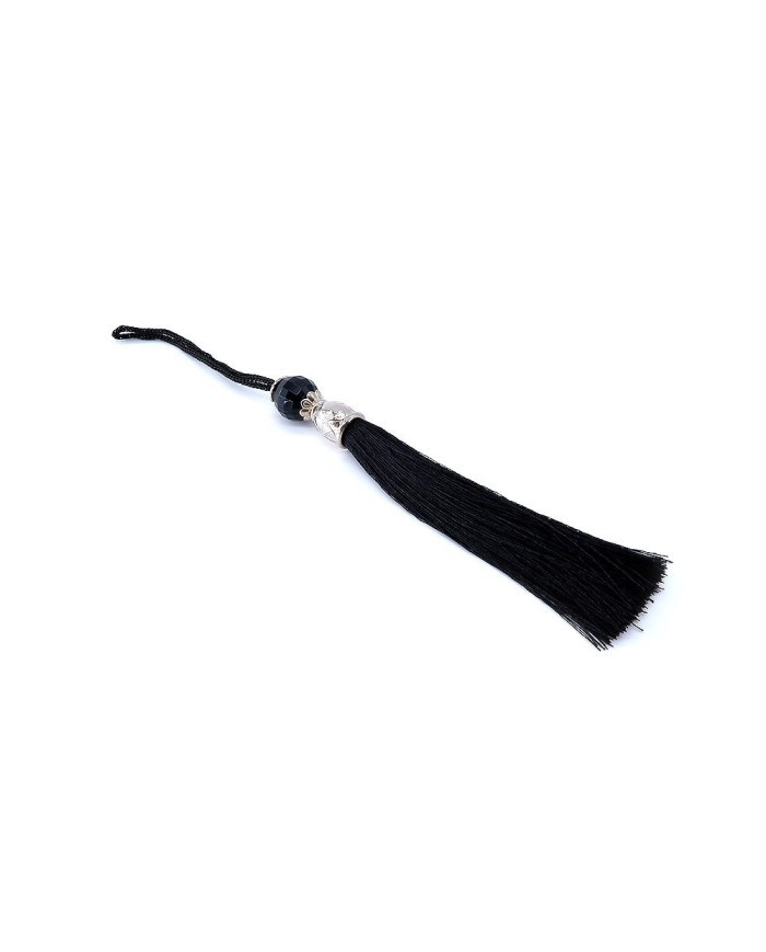 10 Adet - Boncuklu Püskül Siyah - 10 cm - G