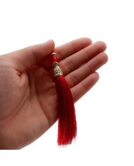 10 Adet - Boncuklu Püskül Kırmızı - 10 cm - A