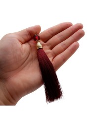 10 Adet - Boncuklu Püskül Koyu Kırmızı - 10 cm - A