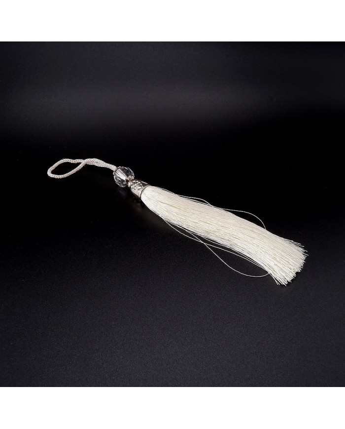 10 ADET - BONCUKLU PÜSKÜL BEYAZ - 10 CM - A