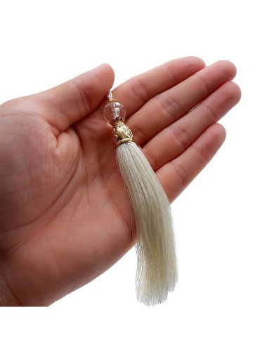 10 ADET - BONCUKLU PÜSKÜL BEYAZ - 10 CM - A