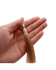 50 Adet - Boncuklu Püskül Bej - 10 cm - A