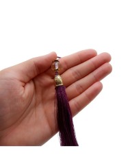 100 Adet - Boncuklu Püskül Mor - 10 cm - A