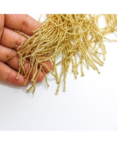 1 Metre - Boncuklu 15 cm - Püskül Saçak Gold