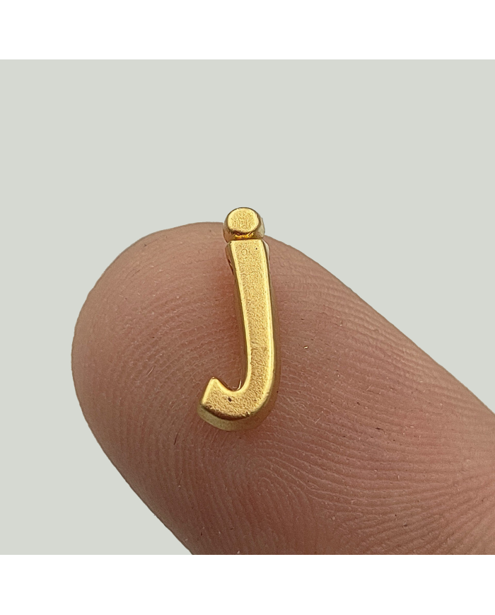 "J" Mini Harfler Lak Kaplama Gold - 3 Adet