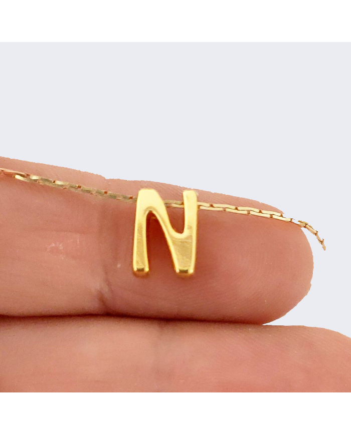 "N" Mini Harfler Lak Kaplama Gold - 3 Adet