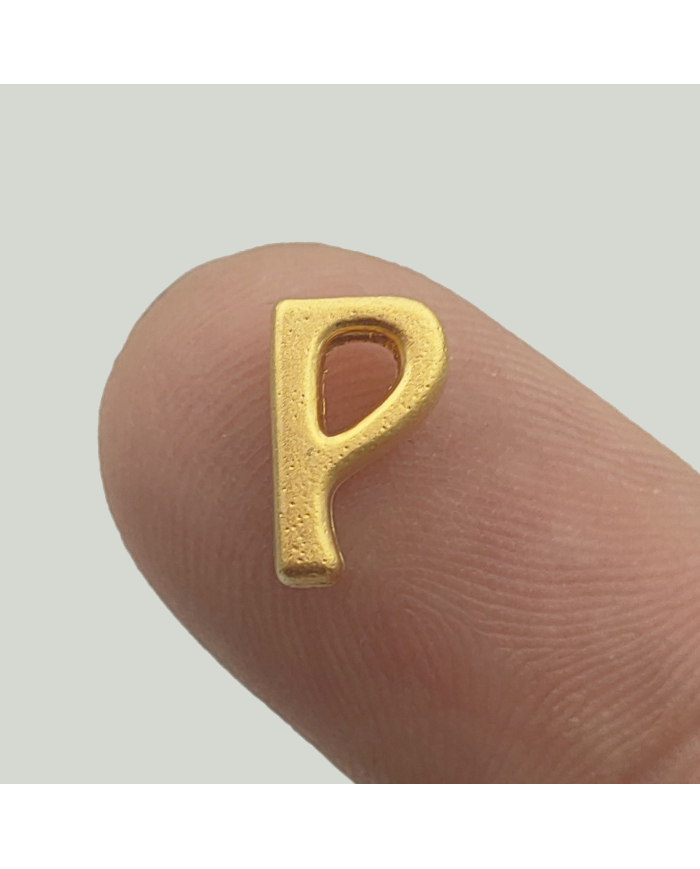 "P" Mini Harfler Lak Kaplama Gold - 3 Adet