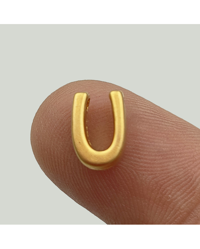 "U" Mini Harfler Lak Kaplama Gold - 3 Adet