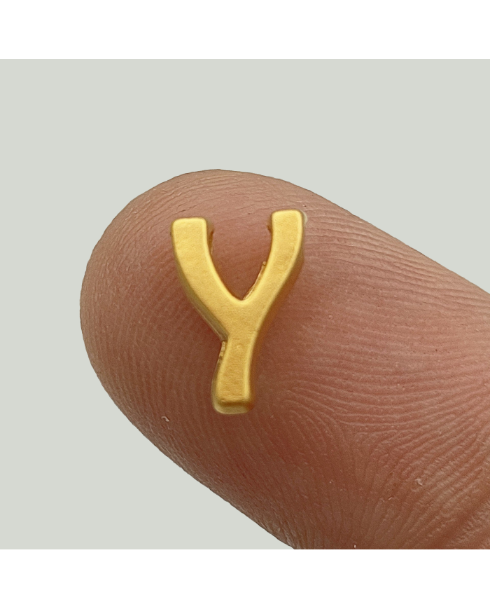 "Y" Mini Harfler Lak Kaplama Gold - 3 Adet
