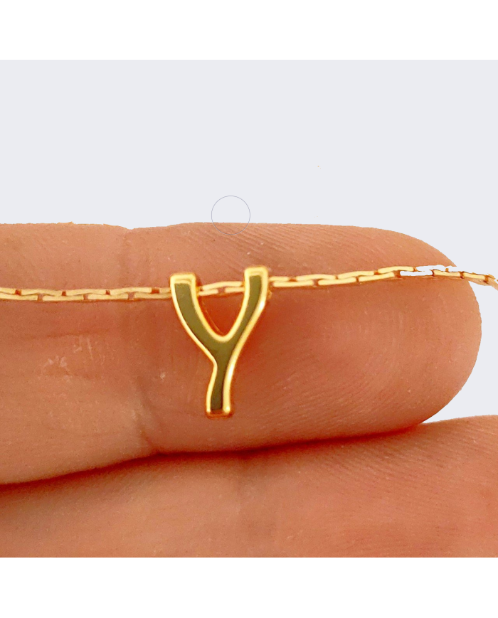 "Y" Mini Harfler Lak Kaplama Gold - 3 Adet