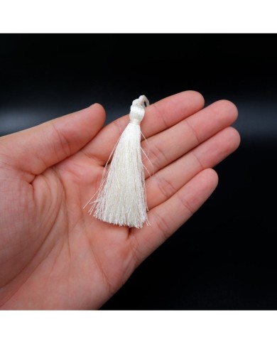 10 ADET - İPEK PÜSKÜL 7-8 CM - BEYAZ