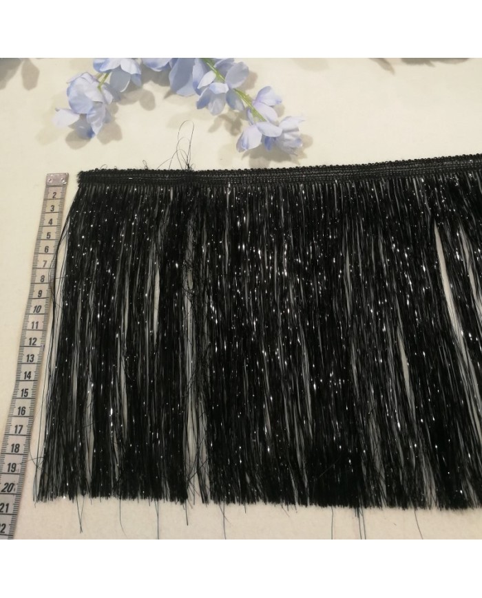 5 Metre - Simli Saçak 20 cm - Siyah