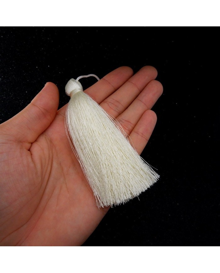 12cm İPEK Püskül - Beyaz - 10 adet