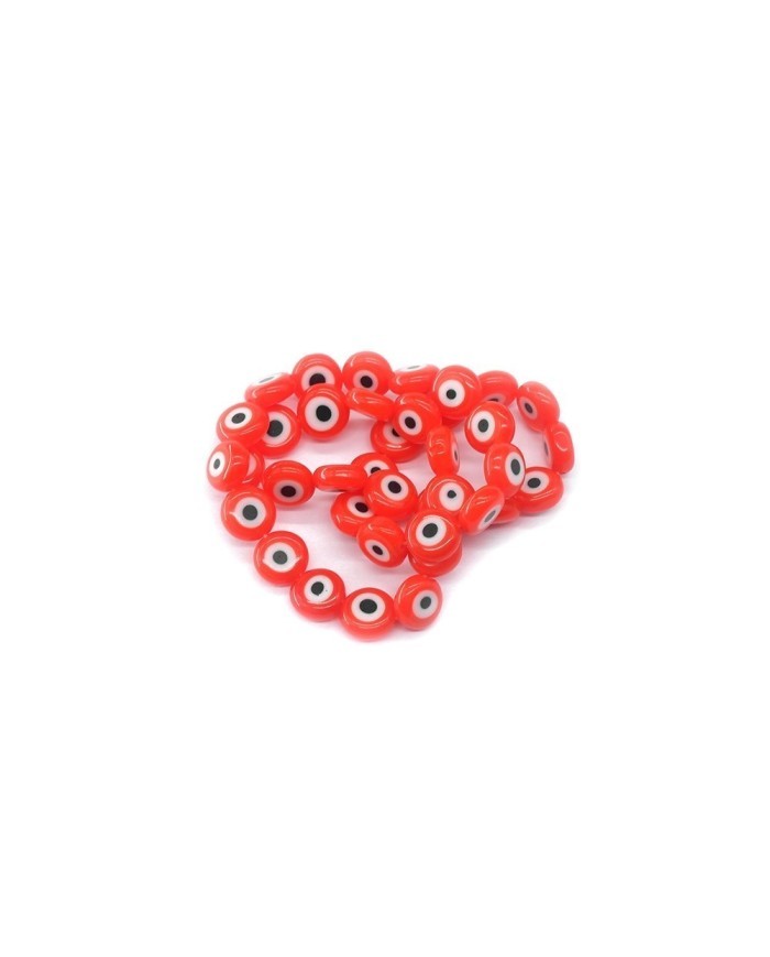 Cam Nazar Boncuk -Kırmızı- 8x4mm