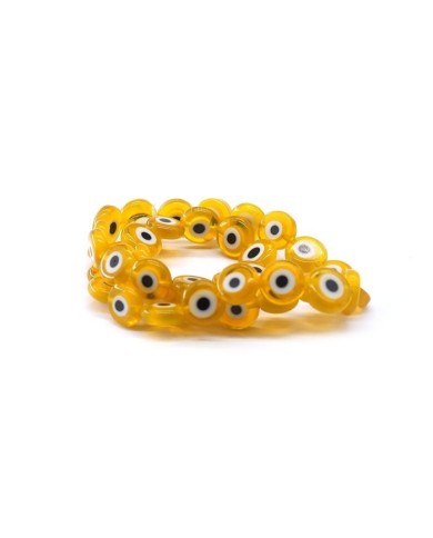 Cam Nazar Boncuk -Sarı- 8x4mm
