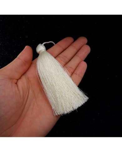 12cm İPEK Püskül - Beyaz - 30 adet