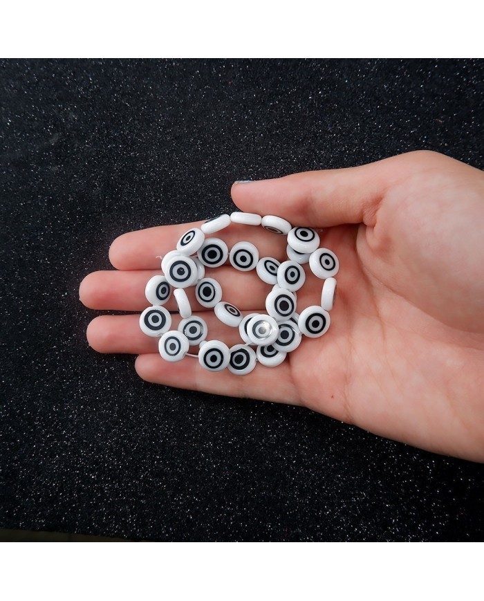 CAM NAZAR BONCUĞU YUVARLAK - SİYAH