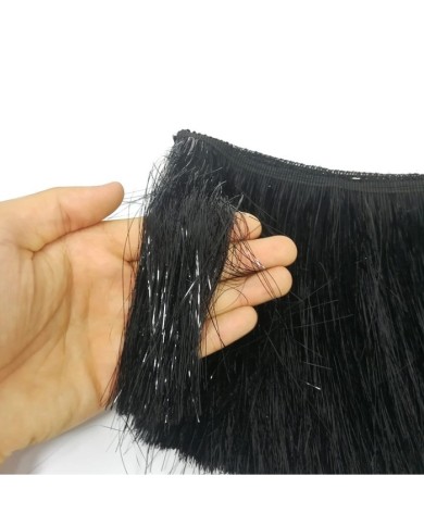 10 Metre - Simli Saçak 20 cm - Siyah