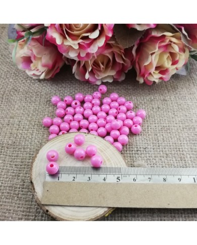 Plastik İnci Boncuk - Pudra Pembe 8 mm - 1 Kg