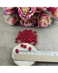 Plastik İnci Boncuk - Bordo 8 mm - 1 Kg