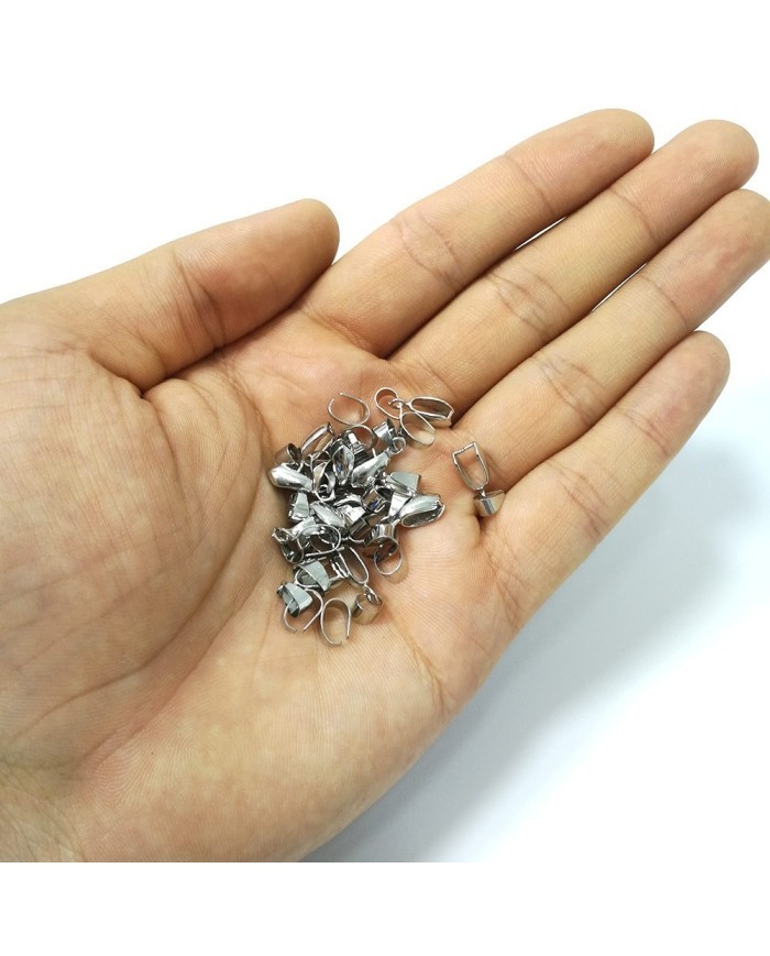 Reçine Epoksi Takı Kıskacı - Nikel Gümüş - 100 Adet