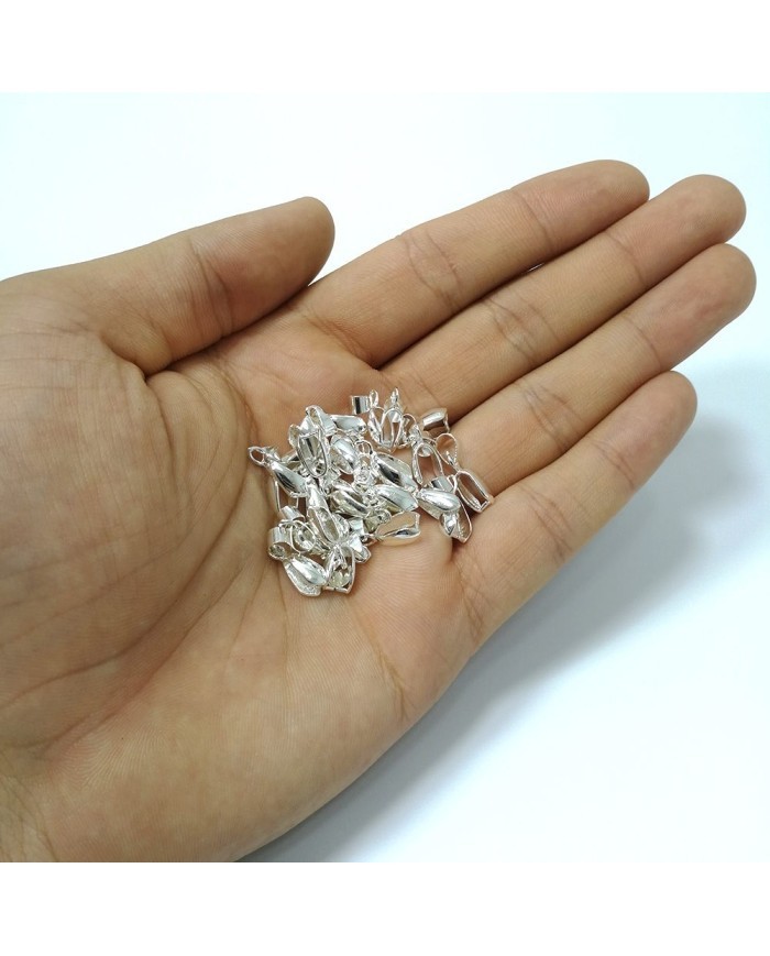 Reçine Epoksi Takı Kıskacı - Gümüş - 6.5 mm - 25 Adet