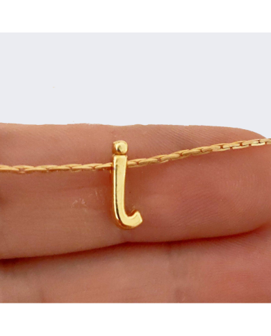 "J" Mini Harfler Lak Kaplama Gold - 3 Adet