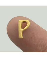 "P" Mini Harfler Lak Kaplama Gold - 3 Adet