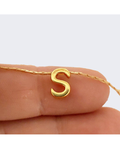 "S" Mini Harfler Lak Kaplama Gold - 3 Adet